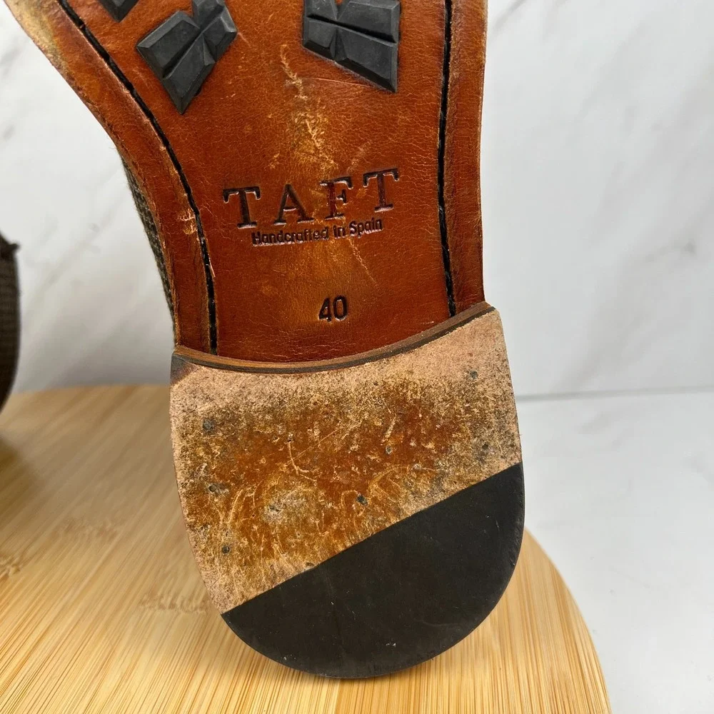 Taft The Jack Mens Size 7 [EU 40] Houndstooth Tweed Wool Cap Toe Boots Shoes